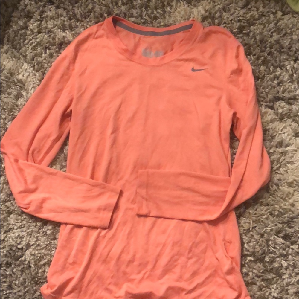 Nike Orange Dri-fit Long Sleeve Tee